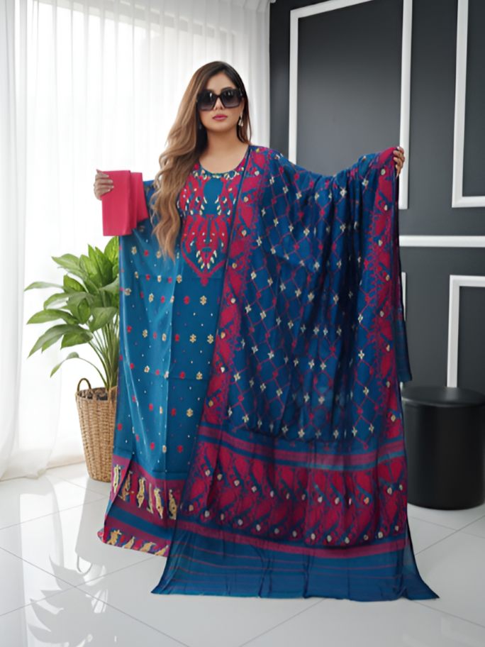 Jamdani 3pc Set - code 102
